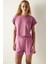 Pembe Bisiklet Yaka Silky Touch Tişört 1