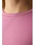 Pembe Bisiklet Yaka Silky Touch Tişört 3