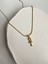 Collection Taşlı Ank Charm Yılan Zincir 45 cm Altın Kaplama Gold Kolye 3
