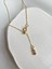 Collection Taşlı Harf Charm Altın Kaplama Gold Asansör Dekolte Kolye(Açıklamayı Okuyunuz) 4