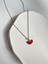 Collection Gümüş Mini Kırmızı Yelpaze Charm 45 cm Çelik Kolye 1
