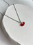 Collection Gümüş Mini Kırmızı Yelpaze Charm 45 cm Çelik Kolye 4