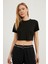 Bisiklet Yaka Crop Soft T-Shirt 1