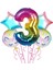 Gökkuşağı Unicorn 3 Yaş Folyo Balon 5 Li Set 1