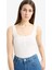 Slim Fit Dar Kesim Kare Yaka Fitilli Kaşkorse Atlet E2173AX25SP 1