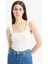 Slim Fit Dar Kesim Kare Yaka Fitilli Kaşkorse Atlet E2173AX25SP 4