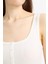 Slim Fit Dar Kesim Kare Yaka Fitilli Kaşkorse Atlet E2173AX25SP 5