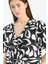 Regular Fit V Yaka Desenli Önden Bağlamalı Kısa Kollu Bluz F0090AX25SM 4