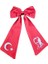Ay Yıldız Atatürk Baskılı Fiyonklu Kırmızı Saç Tokası 1