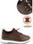 Erkek Kahve Likralı Lastik Bağcıklı Hakiki Deri Comfort Sneaker 1