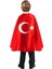 Ay Yıldız Baskılı Türk Bayraklı Kırmızı Pelerin 3