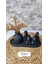 Nvka Store 6 Lı Siyah Set Fitilli Vazo+Aile Biblo Set+Oval Sunumluk 2