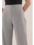 Bol Paça Yandan Fermuarlı Gri Kumaş Pantolon 3