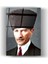 Mustafa Kemal Atatürk 3D Yakın Portre Cam Tablo- Ev ve Ofis Dekorasyonu-Hediyelik-Dekoratif-Modern-Atatürk 1