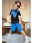 Erkek Çocuk W Harf Why Not Baskılı T-Shirt Mavi Şortlu Takım 2
