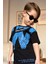 Erkek Çocuk W Harf Why Not Baskılı T-Shirt Mavi Şortlu Takım 4