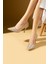 Metal Destekli Ince Topuklu Simli Kadın Stiletto 018-030-25sım 2