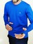 Erkek Mavi Bisiklet Yaka Uzun Kol Spor Sweatshirt 7024-08 1