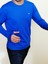 Erkek Mavi Bisiklet Yaka Uzun Kol Spor Sweatshirt 7024-08 2
