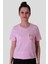 3 Çiçek Baskı Pembe Kadın T-Shirt 2