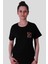 Etnik Desen Siyah Kadın T-Shirt 1