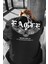 Eagle Baskılı Bisiklet Yaka Oversize Erkek Tshirt 1