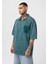 Yıkamalı Yarım Fermuar Cep Detaylı - T-Shirt - Yeşil 3