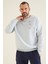 Erkek Açık Gri Gizli Cep Detaylı Sweatshirt 88292-90 1