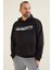 Erkek Siyah Dustin Kapüşonlu Standart Kalıp Baskılı Sweatshirt 88136-01 1