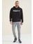 Erkek Siyah Dustin Kapüşonlu Standart Kalıp Baskılı Sweatshirt 88136-01 3