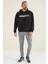 Erkek Siyah Dustin Kapüşonlu Standart Kalıp Baskılı Sweatshirt 88136-01 4