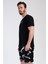 Siyah Erkek Kısa Kollu Şortlu Pijama Takımı 4