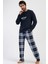 Lacivert Erkek Uzun Kollu Pamuk Suprem Pijama Takımı 1