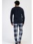 Lacivert Erkek Uzun Kollu Pamuk Suprem Pijama Takımı 4
