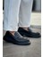 SHO2417 Bağcıksız Kalın Taban Fst Erkek Loafer Ayakkabı Sıyah 5