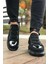 SHO251 3 Bantlı Ayna Burun Rahat Taban Sst Mirror Suede Erkek Ayakkabı Sıyah 3
