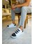 SHO251 3 Bantlı Ayna Burun Rahat Taban Gbt Mirror Furry Erkek Ayakkabı Beyaz/sıyah 1