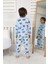 Taşıtlar Baskılı Pamuk Uzun Kollu Erkek Mavi Pijama Takımı (3,4,5,6,7,8 Yaş) 2
