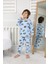 Taşıtlar Baskılı Pamuk Uzun Kollu Erkek Mavi Pijama Takımı (3,4,5,6,7,8 Yaş) 3