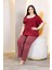 Bambu Çizgili Pijama - X4 Dantel Yaka Detaylı Likralı Takım 1