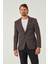Erkek Slim Fit Blazer Ceket Koyu Bordo 4