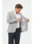 Erkek Slim Fit Likralı Blazer Ceket Açık Gri 2