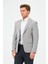 Erkek Slim Fit Likralı Blazer Ceket Açık Gri 3