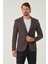 Erkek Slim Fit Blazer Ceket Koyu Bordo 1