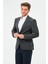 Erkek Slim Fit Likralı Blazer Ceket Antrasit 2