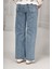 Kız Çocuk Pamuk Gabardin Geniş Paça Kargo Cepli Pantolon - Rahat ve ŞIK-PNT-0047 5