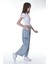Kız Çocuk Wide Leg Geniş Paça Pamuklu Kot PANTOLON-PNT-0039 4