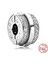 Gümüş Sparkling Pave Lines Logo Klip Charm 1