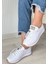 Monya Beyaz Cilt Bağcıklı Spor Ayakkabı 3