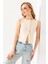 Kadın Bisiklet Yaka Düğmeli Fitilli Body Krem - 25Y 2457 1
